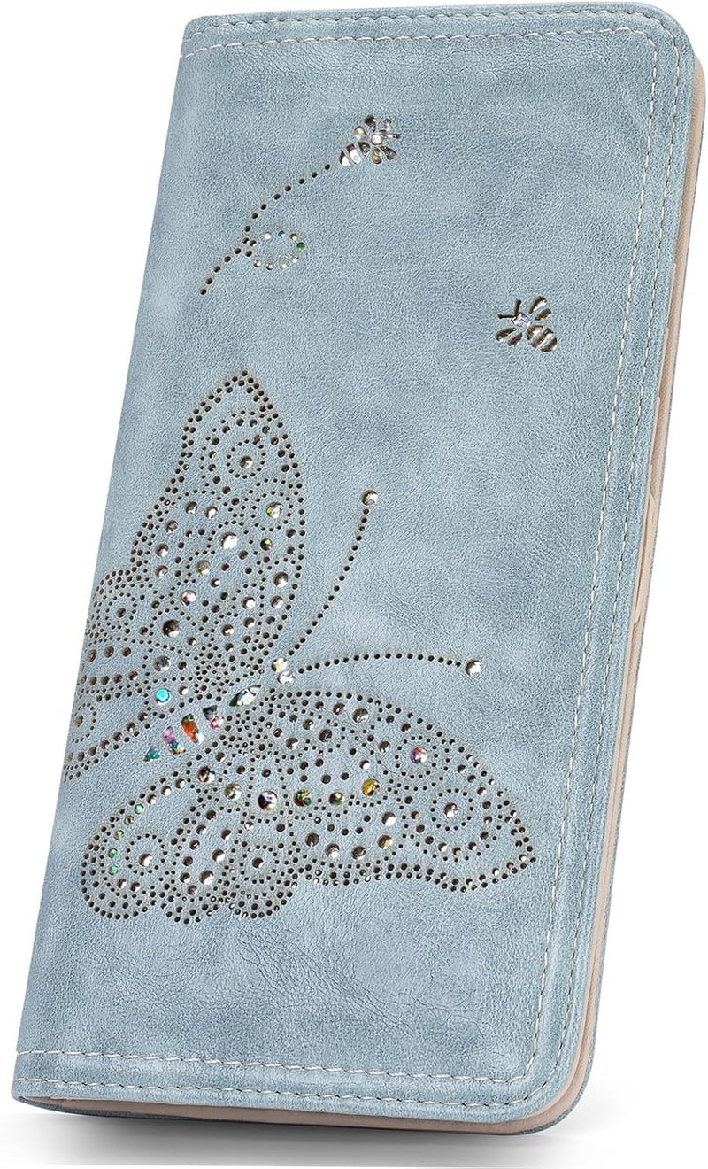 KITEVIUN RFID Wallet Women Ultra Slim Thin Womens Wallet Compact Clutch Long Ladies Wallet for Women BLUE - Image 1